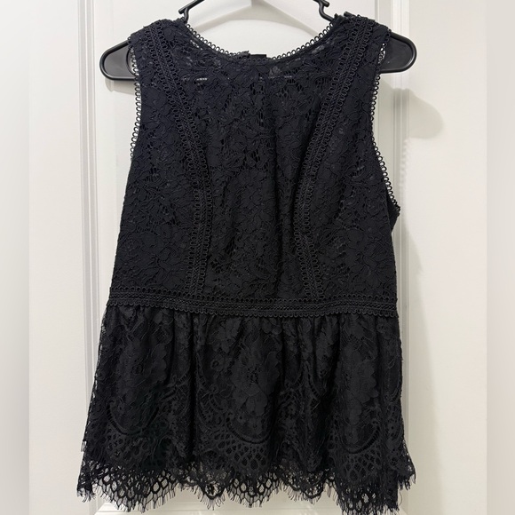 White House Black Market Tops - White House Black Market Tailored Lined Black Lace Sleeveless Top with Back Zip